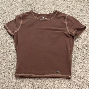 Brown Hollister crop top in extra small